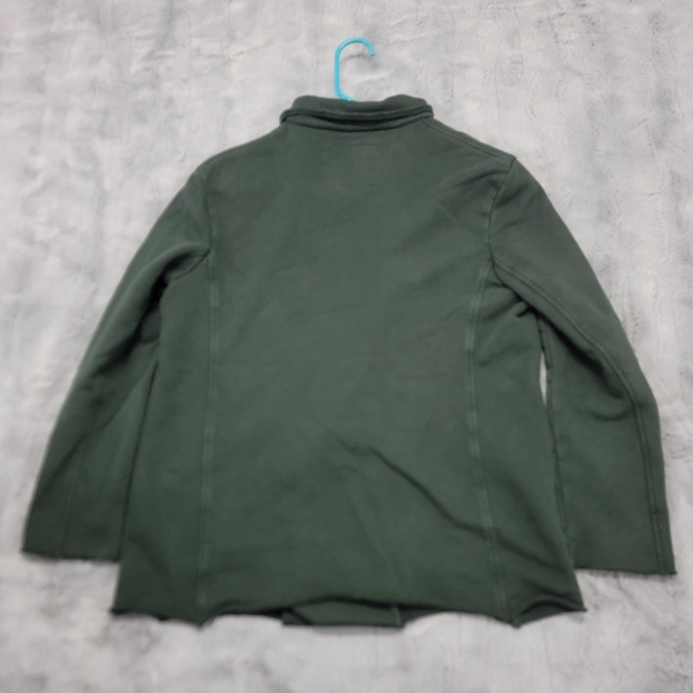 Frank Eileen Belfast Pea Coat Womens Medium Green Cotton Fleece Double Breasted - Picture 7 of 13